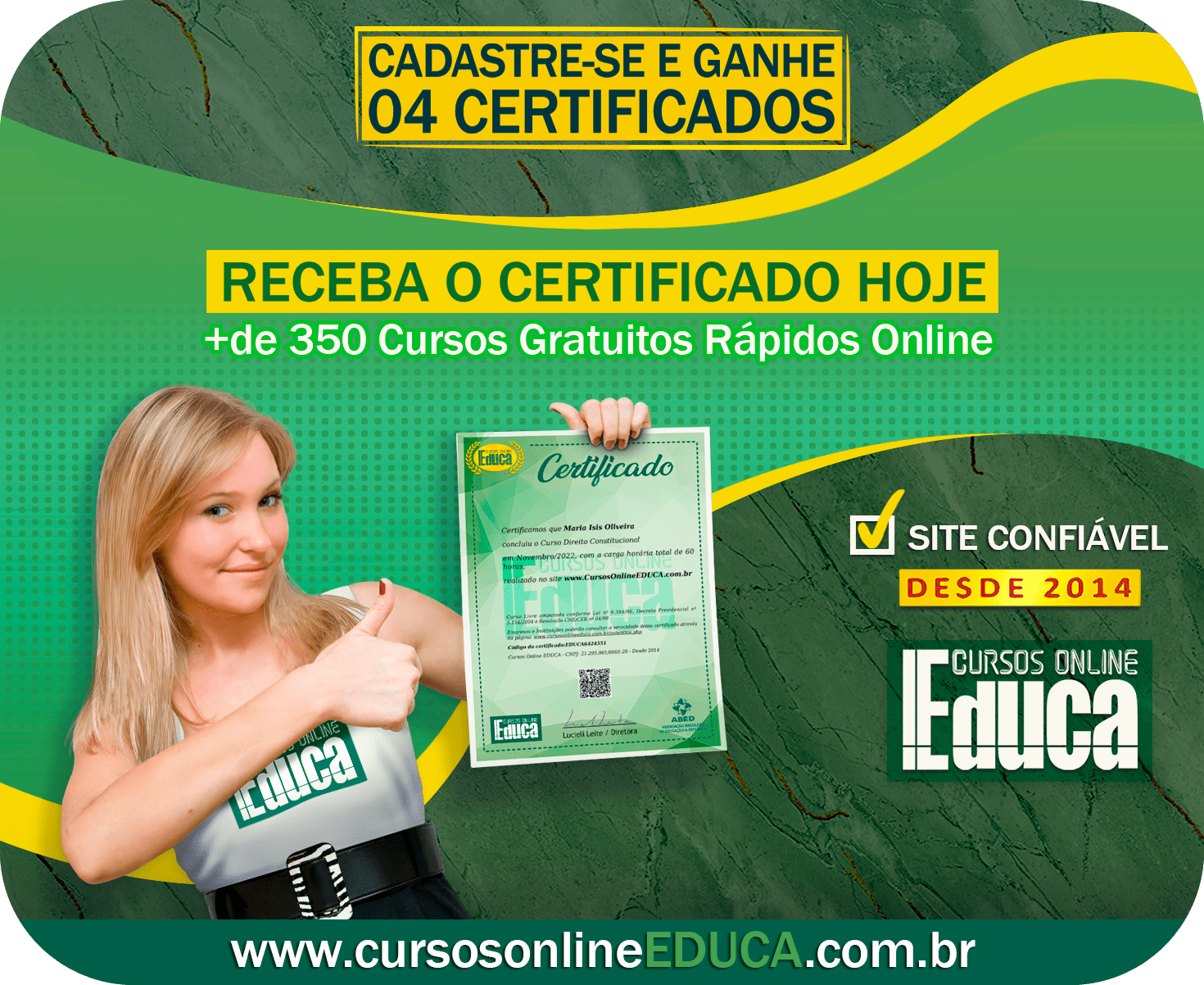 Cursos Online Gratuitos com Certificado reconhecido pelo MEC